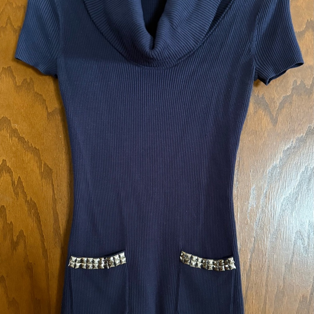 INC International Concepts Dark Blue Knit Top